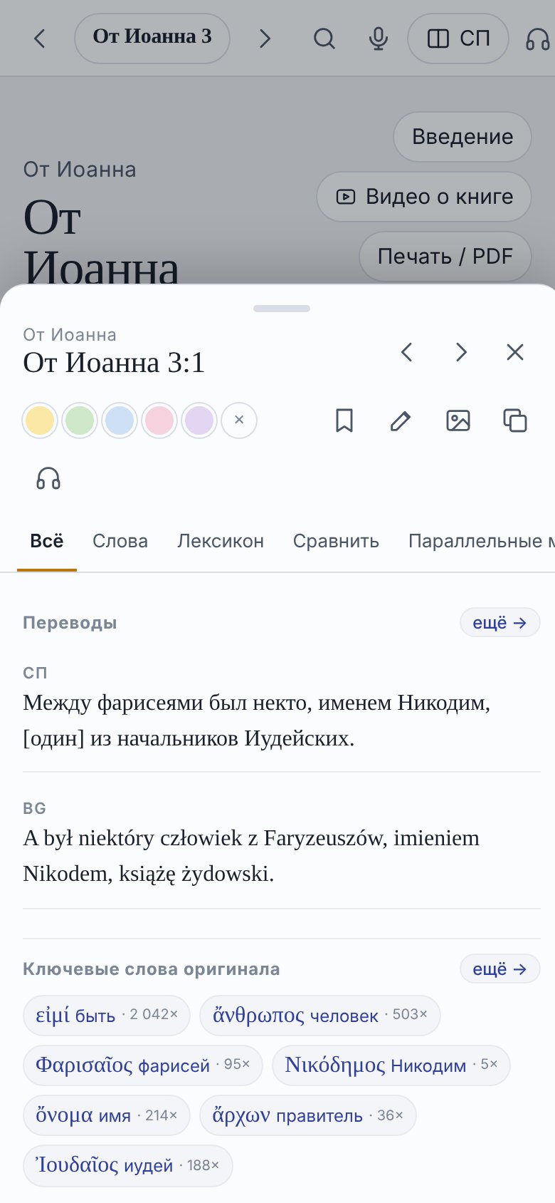 Панель изучения Иоанна 3,1: ключевые слова оригинала и комментарий