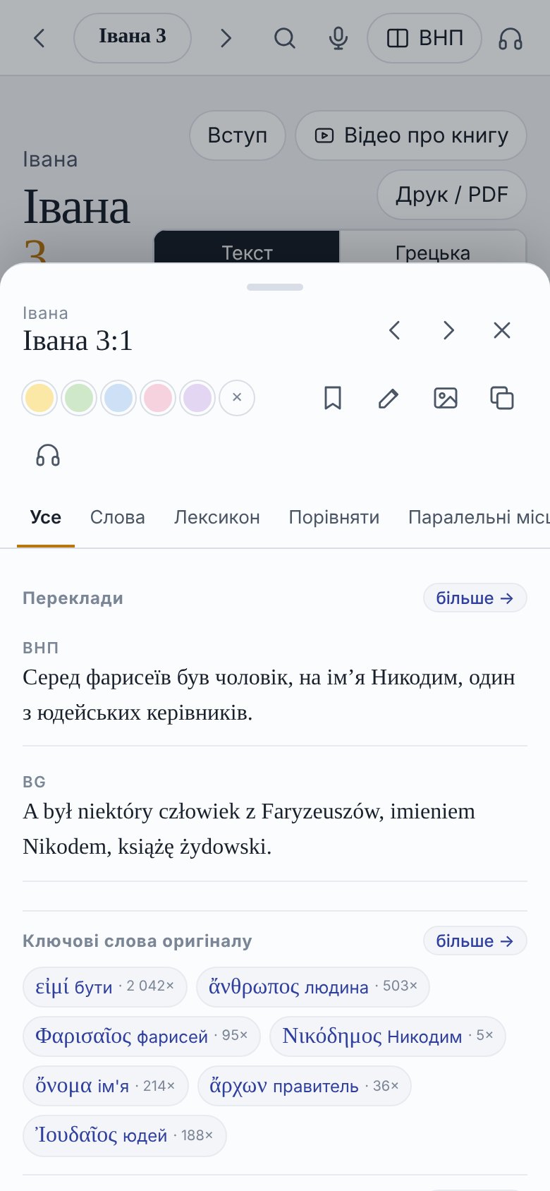 Панель вивчення Івана 3,1: ключові слова оригіналу та коментар
